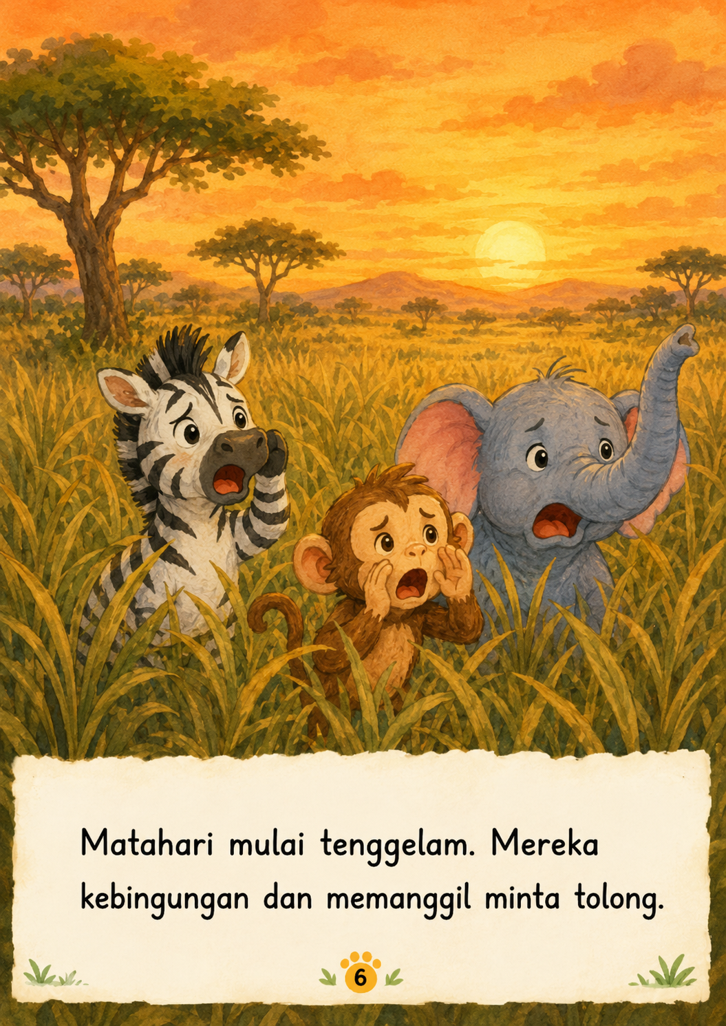 Halaman 6 Anak Singa yang Takut Mengaum